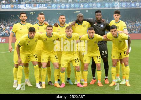 Neapel, Italien. 21. Mai 2023. Die Bildung von Inter während der Serie Ein Spiel zwischen SSC Napoli und FC Inter im Diego Armando Maradona Stadium Credit: Live Media Publishing Group/Alamy Live News Stockfoto