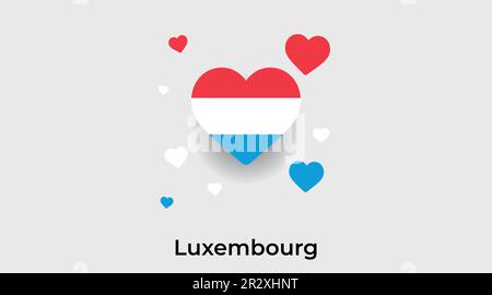 Luxemburgisches Landherz. Ich liebe Luxemburg Nationalflagge Vektordarstellung Stock Vektor