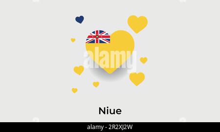 Das Landherz von Niue. Ich liebe die Nationalflaggen-Vektordarstellung von Niue Stock Vektor