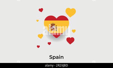 Das Herz des spanischen Landhauses. Ich liebe Spanien Nationalflaggen-Vektordarstellung Stock Vektor