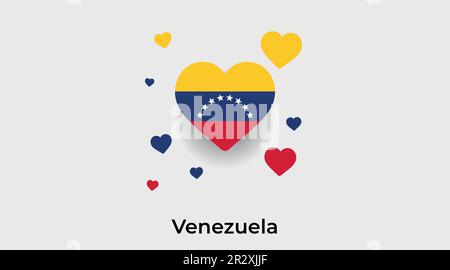 Venezuela Landherz. Ich liebe Venezuela Nationalflaggen-Vektordarstellung Stock Vektor