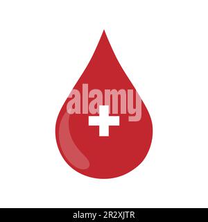 Bluttropfensymbol isoliert auf weißem Hintergrund, Vektordarstellung Stock Vektor