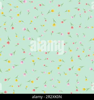 Nahtloses Blumenmuster mit Tulpen. Vektordarstellung Stock Vektor