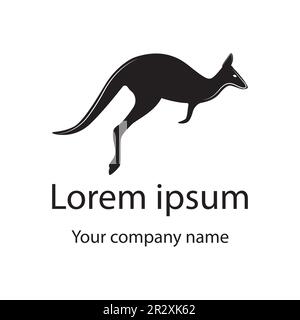 Känguru-Jumping-Logo-Vorlage Vektordarstellung Silhouette. Stock Vektor