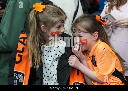 Glasgow, Großbritannien. 21. Mai 2023. Glasgow City gewann mit einem Tor und Laura Davidson (Glasgow City, 14) erzielte die Meisterschaft und den schottischen Titel 16. Das Endspiel der Rangers 0 - 1 Glasgow City erhielt den Titel von Rangers, den vorherigen Champions. Das Tor, das in der Verlängerung erzielt wurde, reichte aus, um Celtic, die bei Parkhead mit Herz spielte und 2 - 0 gewann, daran zu hindern, sie in der Liga zu überholen. Kredit: Findlay/Alamy Live News Stockfoto