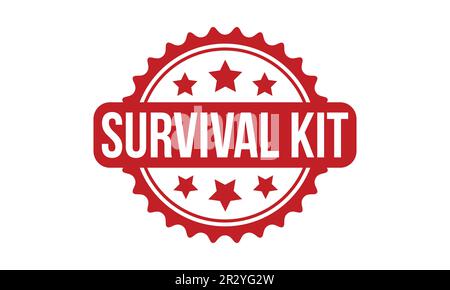 Überlebensset, Gummistempel, Dichtungsvektor Stock Vektor