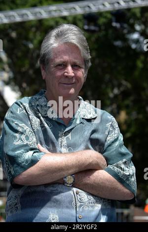 Brian Wilson von den Beach Boys führt im Vorfeld seines Live-Konzerts am 5. Januar 2008 im Rahmen der Eröffnungsnacht des alljährlichen Sydney Festivals vom 5-26. Januar an einen Fotoanruf durch. Hyde Park, Sydney, Australien. 03.01.08. Stockfoto