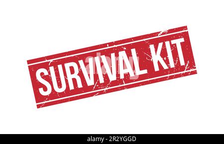 Überlebensset, Gummistempel, Dichtungsvektor Stock Vektor