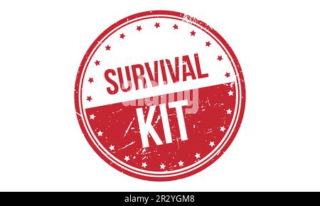 Überlebensset, Gummistempel, Dichtungsvektor Stock Vektor