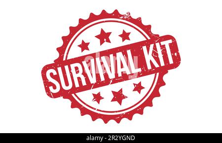Überlebensset, Gummistempel, Dichtungsvektor Stock Vektor