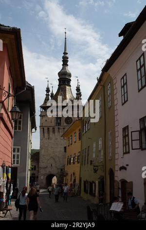 Der Uhrenturm in Sighișoara, Rumänien Stockfoto