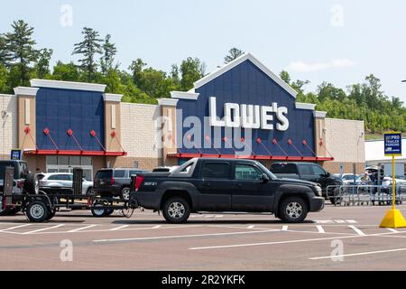 Bloomsburg, Usa. 21. Mai 2023. Gezeigt wird ein Lowe's Store in Bloomsburg, Pa, am Sonntag, den 21. Mai 2023. Lowe's Companies, Inc. Meldet die Quartalsergebnisse am Dienstag, den 23. Mai 2023. (Foto: Paul Weaver/Sipa USA) Guthaben: SIPA USA/Alamy Live News Stockfoto