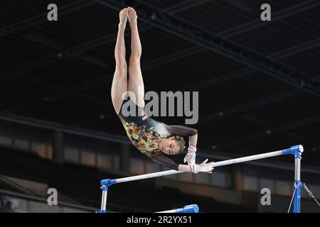 Tokyo Metropolitan Gymnasium, Tokio, Japan. 14. Mai 2022. Kokoro Fukasawa, 14. MAI 2022 - Kunstgymnastik : der NHK Cup 61. Individuelle All-Around-Uneven-Bars im Tokyo Metropolitan Gymnasium, Tokio, Japan. Kredit: YUTAKA/AFLO SPORT/Alamy Live News Stockfoto