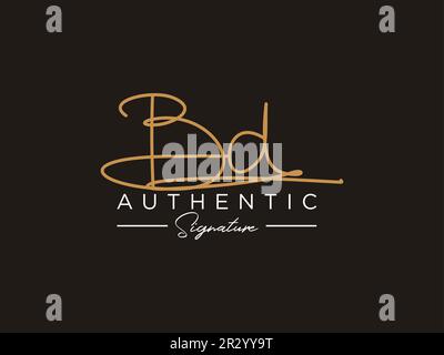 Vektor der Vorlage für das BD-Signature-Logo. Stock Vektor