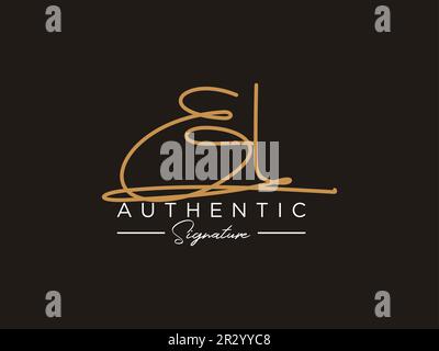 EL Signature Logo-Vorlage Vektor. Stock Vektor