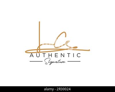 Vektor für die Vorlage für das LC-Signature-Logo. Stock Vektor