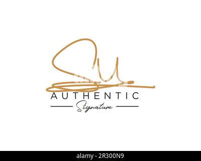 VEKTOR der SU-Signatur-Logo-Vorlage. Stock Vektor