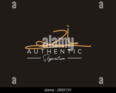 VEKTOR für DIE ZI-Signatur-Logo-Vorlage. Stock Vektor