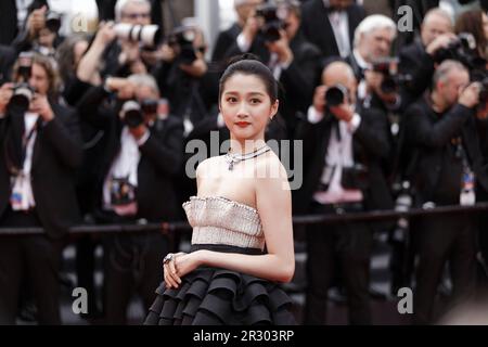 Cannes, Frankreich. 16. Mai 2023. Guan Xiaotong besucht das 76. Jährliche Filmfestival von Cannes in Cannes, Frankreich Stockfoto