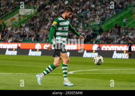 Lissabon, Portugal. 21. Mai 2023. Paulinho von Sporting CP in Aktion während des portugiesischen Fußballspiels Liga Bwin zwischen Sporting CP und SL Benfica bei Estadio Jose Alvalade. Endergebnis: Sporting CP 2:2 SL Benfica (Foto: Bruno de Carvalho/SOPA Images/Sipa USA) Gutschrift: SIPA USA/Alamy Live News Stockfoto