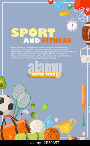 Bannervorlage für Sport- und Fitness-Website Vektordarstellung Stock Vektor