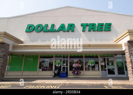 Bloomsburg, Usa. 21. Mai 2023. Außenansicht eines Dollar Tree Stores in Bloomsburg. Dollar Tree, Inc. Meldet die Ergebnisse des ersten Quartals am Donnerstag, den 25. Mai 2023. Kredit: SOPA Images Limited/Alamy Live News Stockfoto