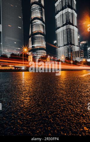 Stadtbild bei Nacht, China Shanghai Stockfoto