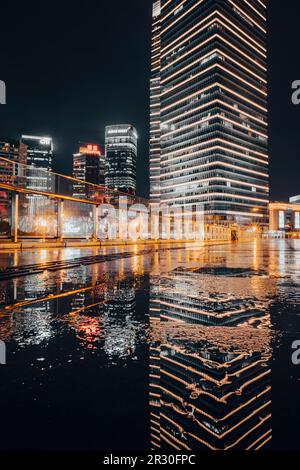Stadtbild bei Nacht, China Shanghai Stockfoto