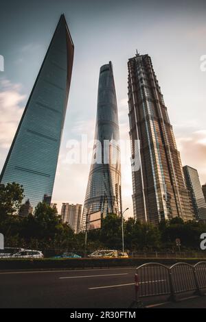 Blick auf moderne Gebäude in Shanghai, China Stockfoto