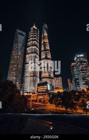 Stadtbild bei Nacht, China Shanghai Stockfoto