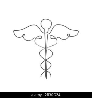 Medizinisches Symbol eine Linie auf weißem Hintergrund Stock Vektor