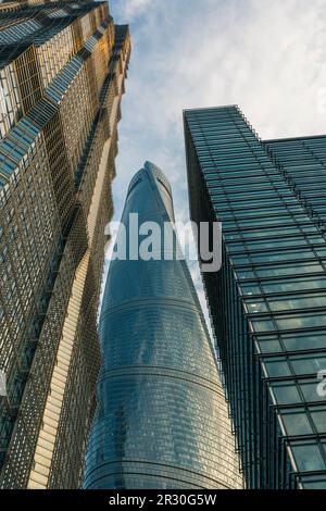 Blick auf moderne Gebäude in Shanghai, China Stockfoto