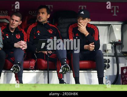 enttŠuscht Coach Thomas Tuchel vom Bayern München FC Bayern München - RB Leipzig Fussball 1 . Bundesliga Saison 2022 / 2023 Stockfoto