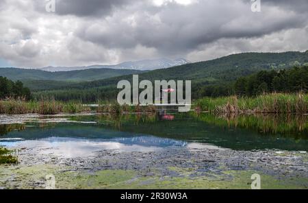 Der Naturpark Akdag hat üppige Wälder, Wasserquellen und riesige Wiesen; er ist ein friedliches Naturwunder mit seiner reichen Flora und Tierwelt. Stockfoto