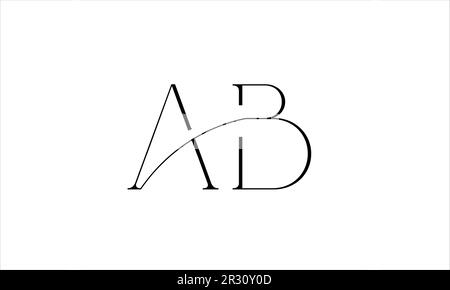 Ab BA A B Modern minimal Vector Logo Stock Vektor