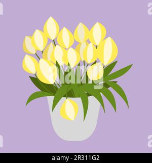 Vektorgelber Tulpenstrauß Stock Vektor