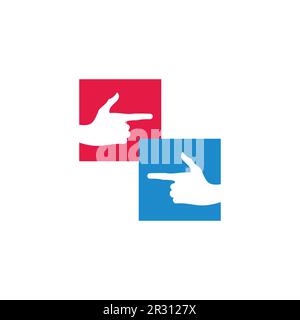 Linke rechte Seite zeigt in entgegengesetzter Richtung zum Dekorationsvektor Stock Vektor