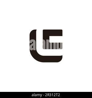 Einfacher geometrischer quadratischer Logovektor für den Buchstaben lc Stock Vektor