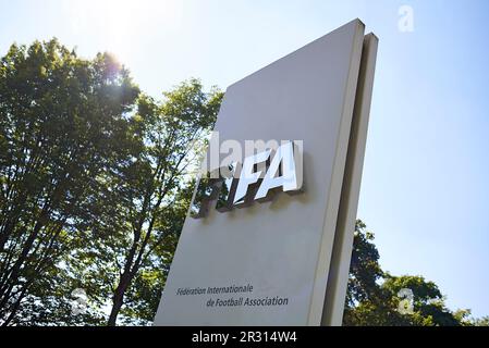 Eintritt am FIFA-Hauptsitz in Zürich Schweiz Stockfoto