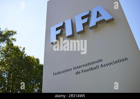 Eintritt am FIFA-Hauptsitz in Zürich Schweiz Stockfoto