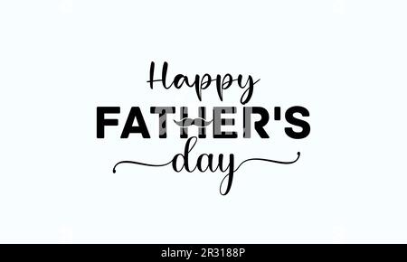 Happy Father's Day Typografie Design, handgezeichnete Buchstaben. Feiertagsschrift isoliert auf weißem Hintergrund. Stock Vektor