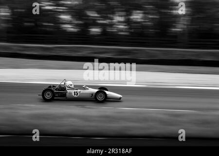 Oldtimer-Rennen während der 2019 Vintage Racing Group 500. Stockfoto