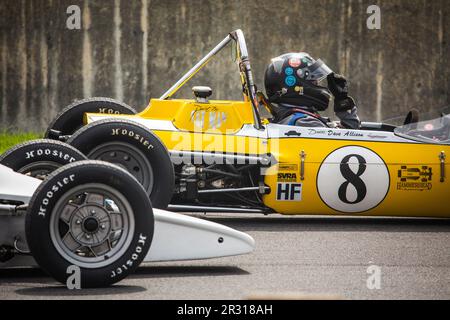 Oldtimer-Rennen während der 2019 Vintage Racing Group 500. Stockfoto