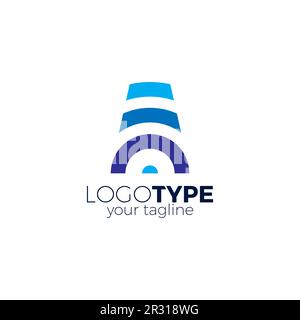 Buchstabe A Signal Logo einfach geeignet für Technologiedesign Stock Vektor