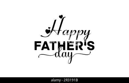 Happy Father's Day Typografie Design, handgezeichnete Buchstaben. Feiertagsschrift isoliert auf weißem Hintergrund. Stock Vektor