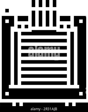 Vektordarstellung des Symbols für die Glyphe der elektronischen Komponente des Transformators Stock Vektor