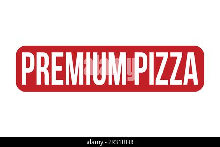 Red Premium Pizza – Gummistempel-Dichtungsvektor Stock Vektor