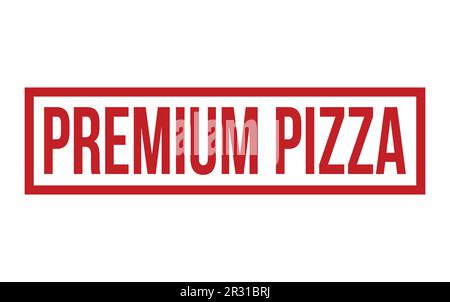 Red Premium Pizza – Gummistempel-Dichtungsvektor Stock Vektor
