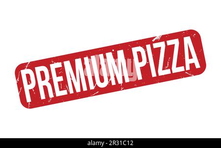 Red Premium Pizza – Gummistempel-Dichtungsvektor Stock Vektor