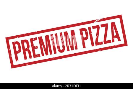 Red Premium Pizza – Gummistempel-Dichtungsvektor Stock Vektor